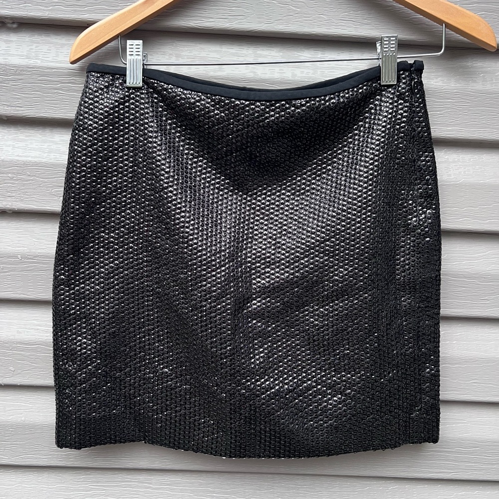 Diane von Furstenburg Mini Skirt Silk Lining Sparkle Black Women’s Size 2.